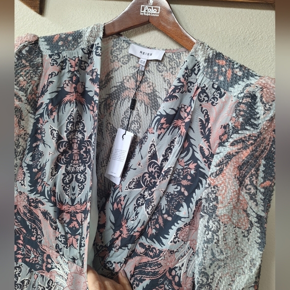 NWT Reiss Womens Lacey Mini Dress Floral Print V-Neckline Size 6 - Picture 4 of 10